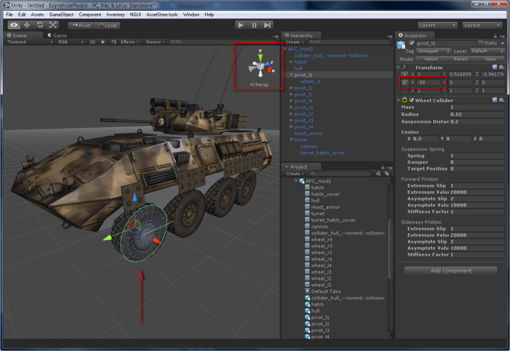 02 Unity3D Model – no importer – wheelcollider – Edy's Projects