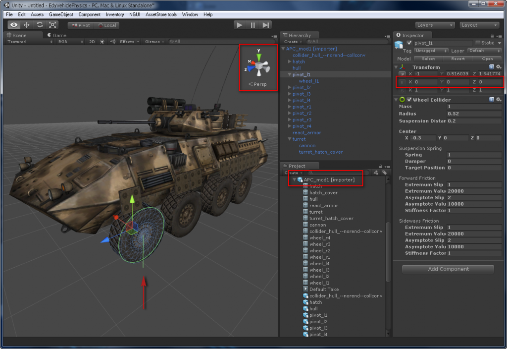 03 Unity3D Model – importer – wheelcollider – Edy's Projects
